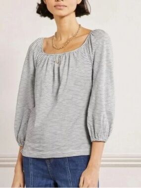 Boden 3/4 sleeve striped top cotton